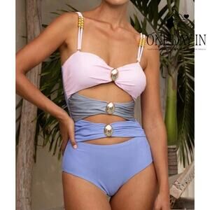 Aleumdr Cut Out One Piece Swimsuit Size M